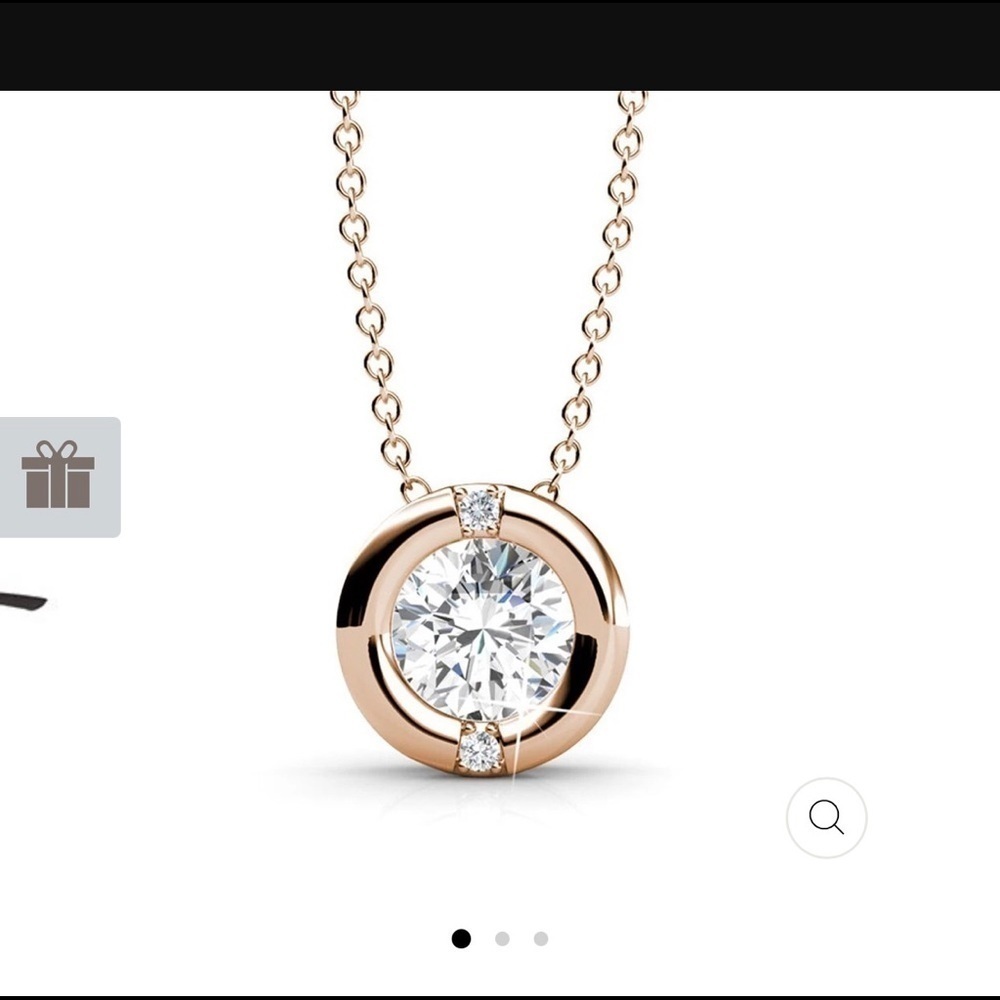 CATE & CHLOE Zara 18k Rose Gold Plated Crystal Pendant Chain Necklace